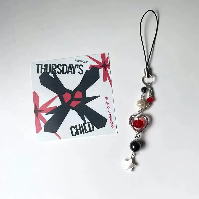 Handmade txt thursday's child inspired beaded phone charm pendant | phone strap Y2K handmade