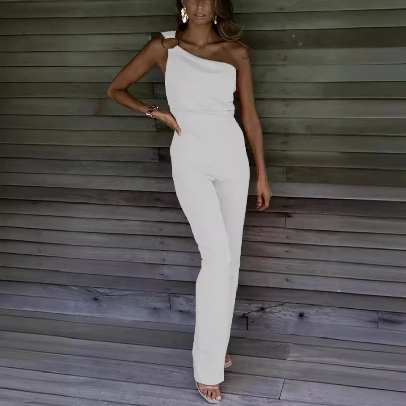 Women's Solid Color Nightclub Jumpsuit, Casual Pants, Independent Station, Summer, Sexy