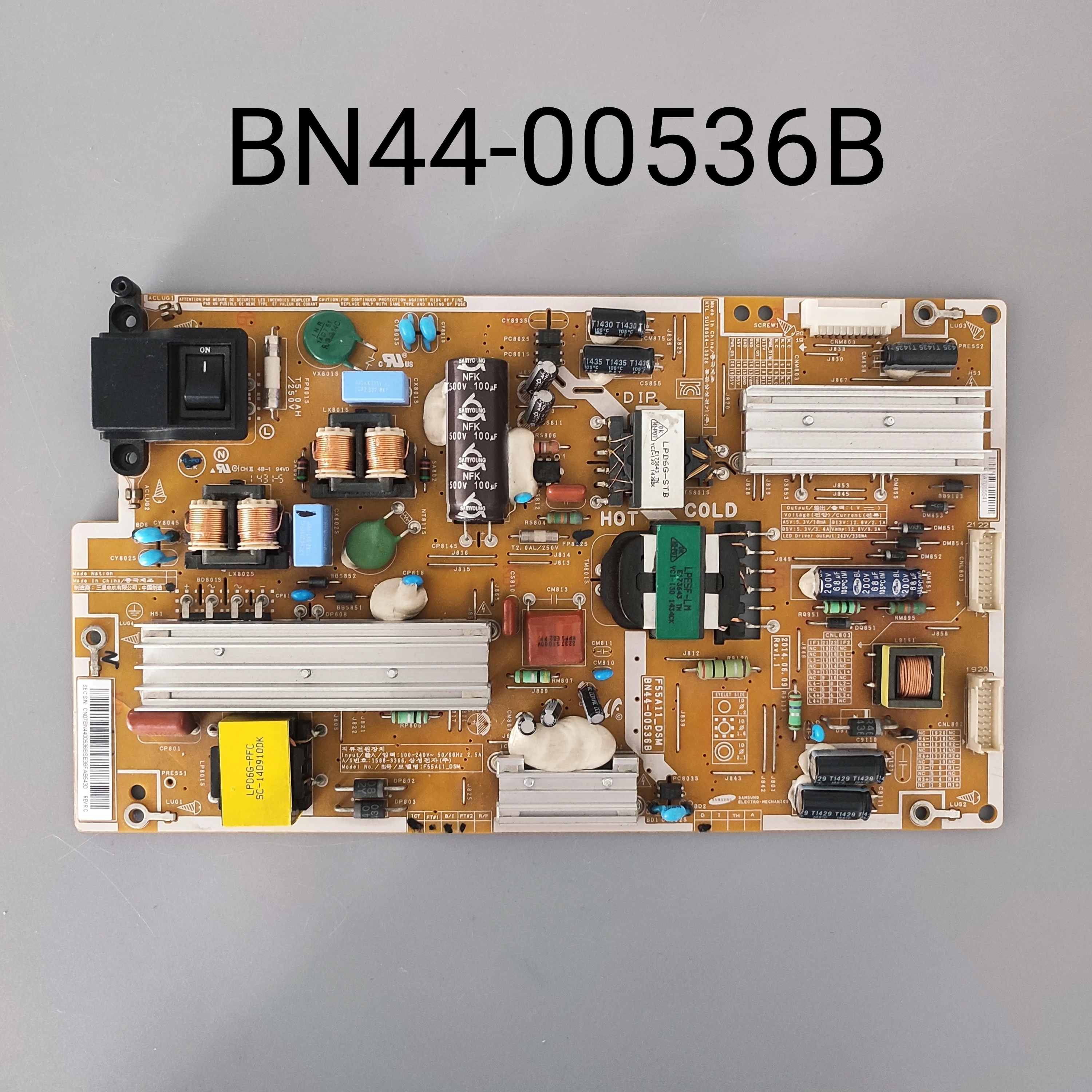 GENUINE ORIGINAL POWER SUPPLY BOARD PSU BN44-00536B REV1.0 - FOR SAMSUNG LH55MECPLGC7EN