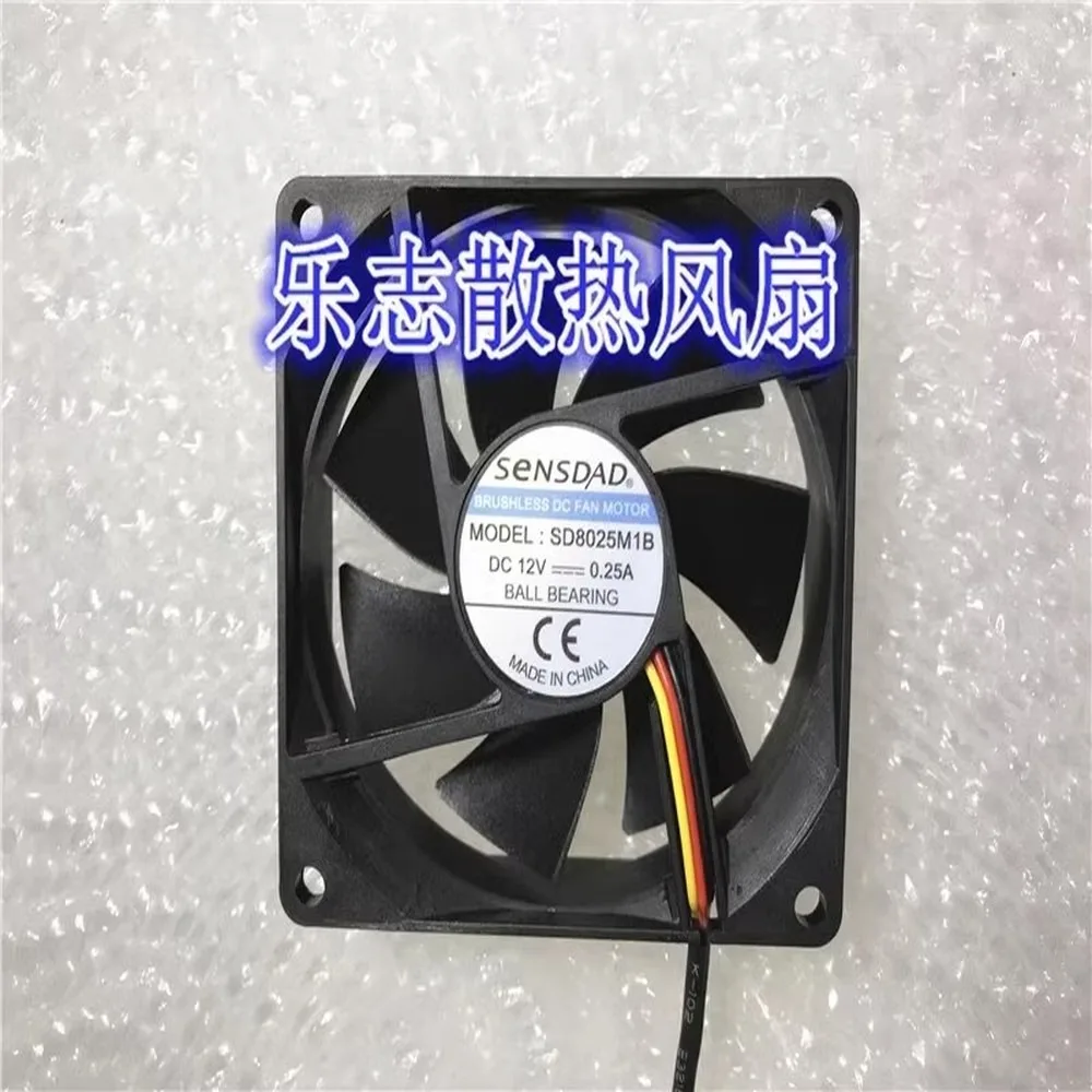 For SENSDAD SD8025M1B 8025 DC12V 0.25A 8CM 3-Wire Inverter Cooling Fan