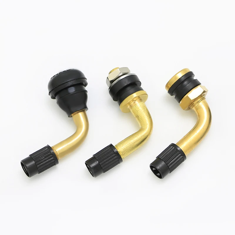 2pcs Motorcycle Tire Valves Snap-in 90°Bend Tyre Valve Stems Clamp-in Motorbike Tubeless Valves for Rim Hole 11.5mm/0.453”