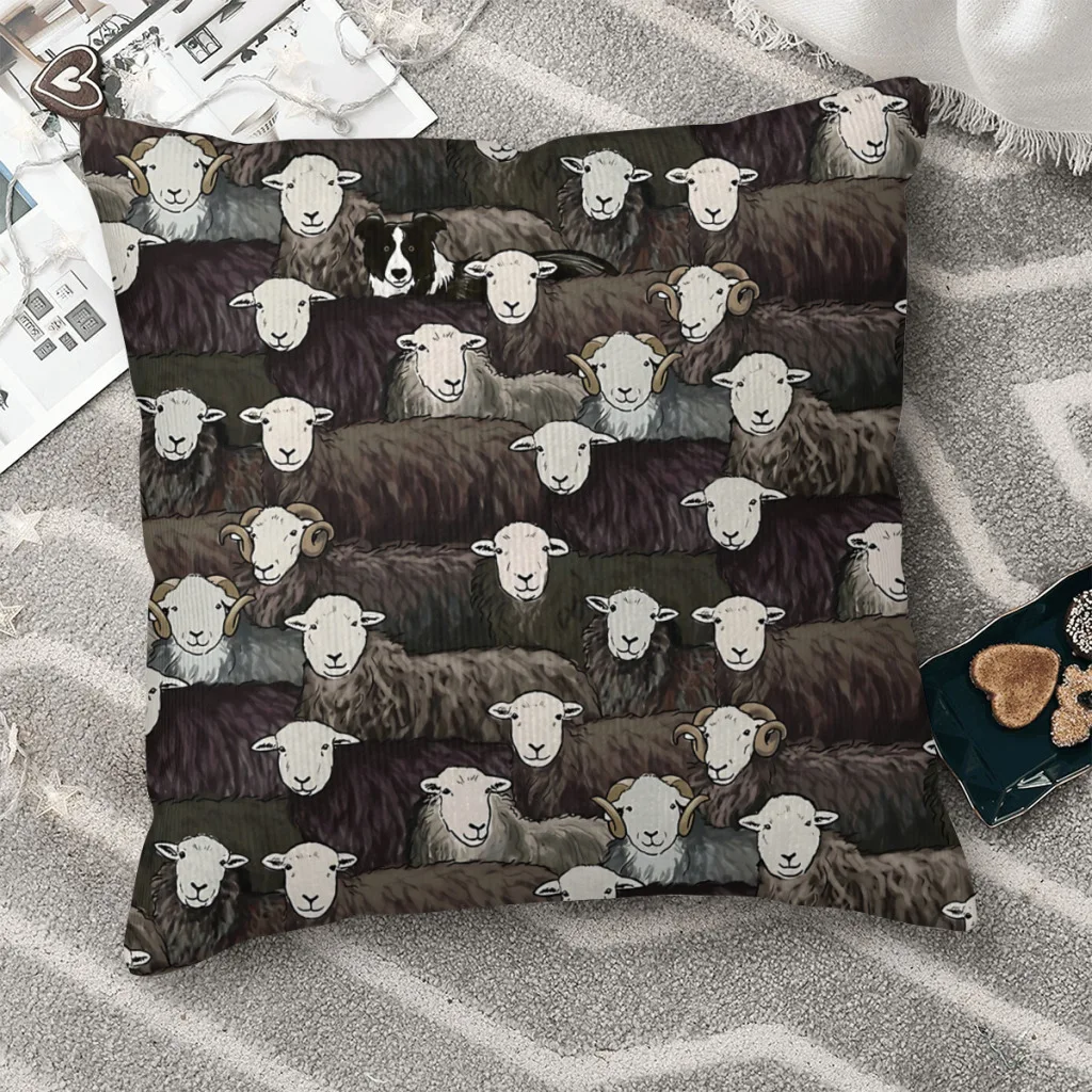 

Herdwicks Polyester Cushion Cover For Livingroom Garden Decorative Breathable