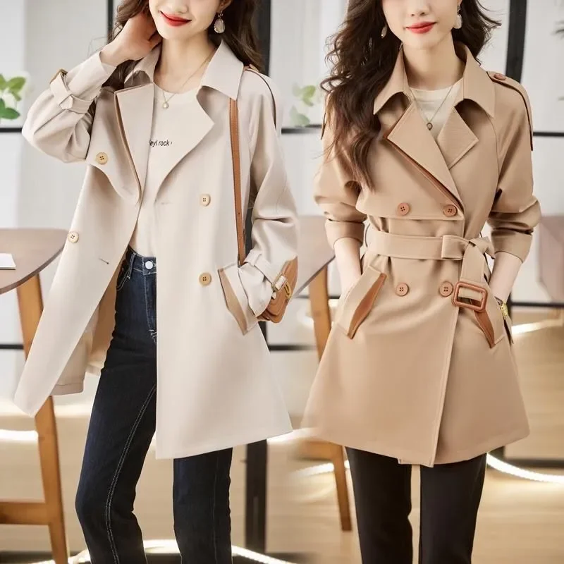 Luxury White Blazer Women Spring Autumn Jacket High-end Double-breasted Office Lady Suit Design Outerwear Chic Trench Coats New