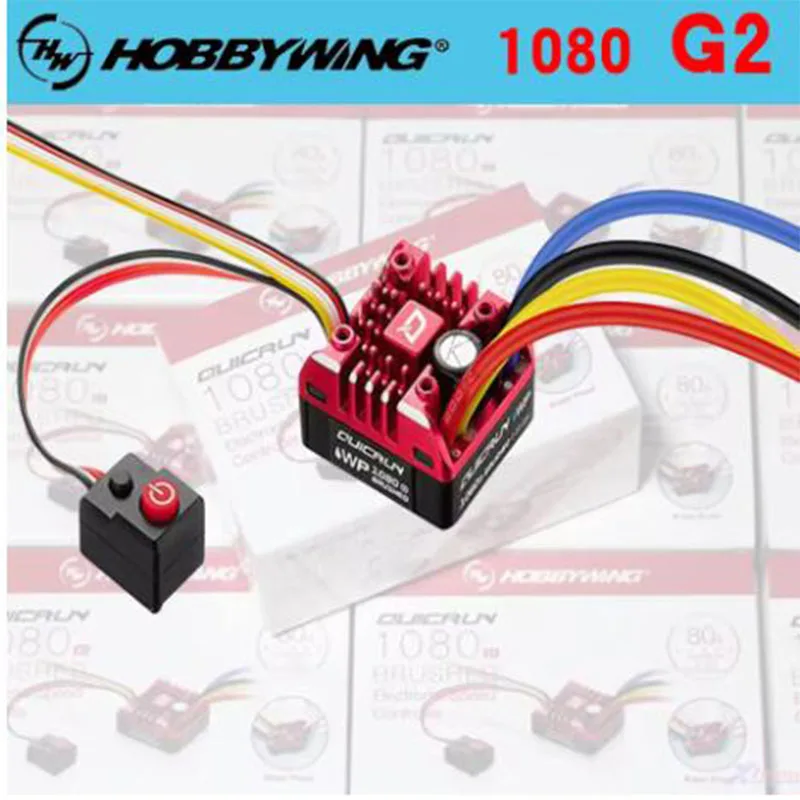 Hobbywing Coopao Wp-1080-g2 الجيل الثاني 80a مقاوم للماء بالكامل نحى كهربائي لسيارة زاحفة 1/10 Rc Trx4 محوري Scx10 Rgt