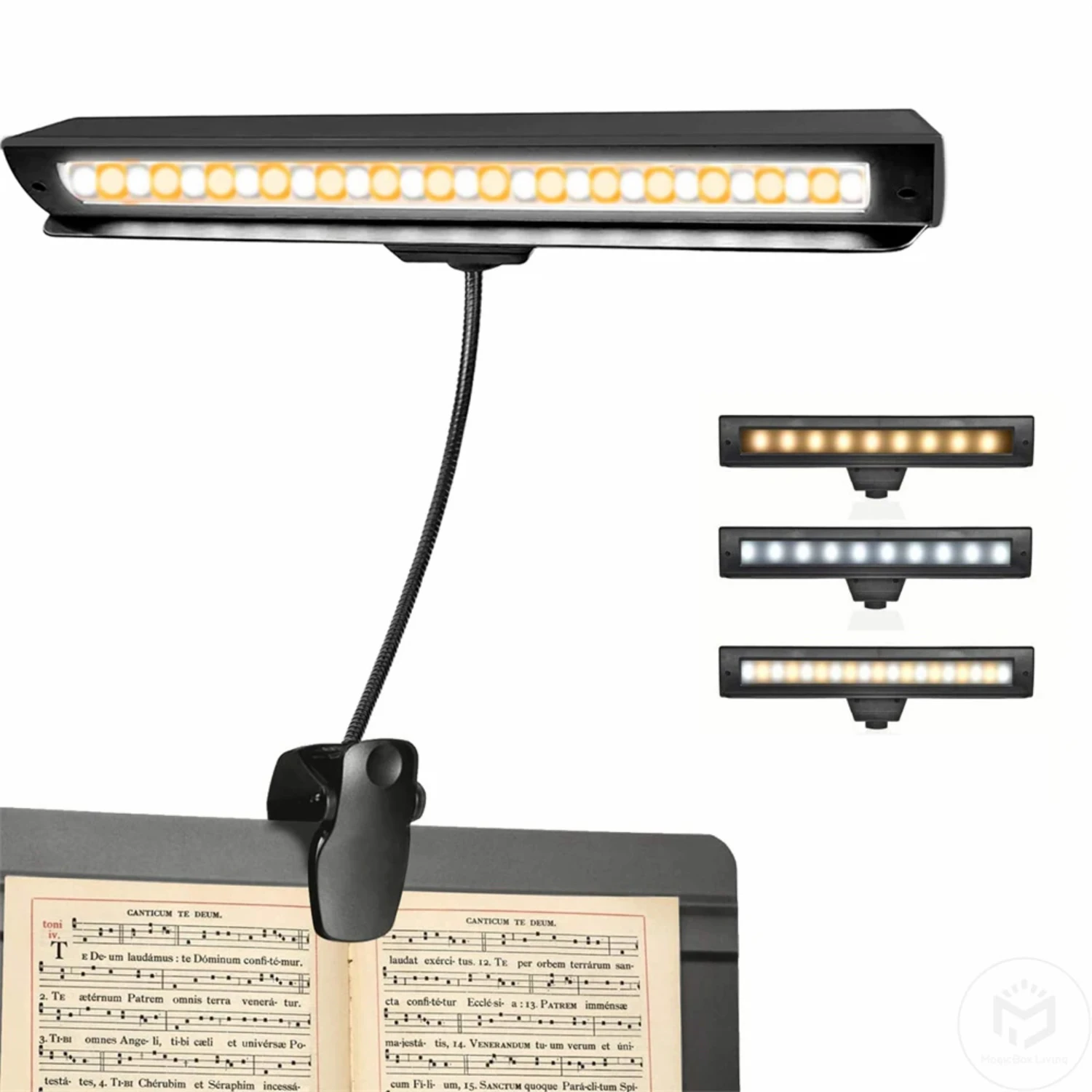 Rechargeable Music Stand Light 19 LED Clip On Reading Light Bedside Night Light Usb Rechargeable Book Lamp 3 Color Book Light