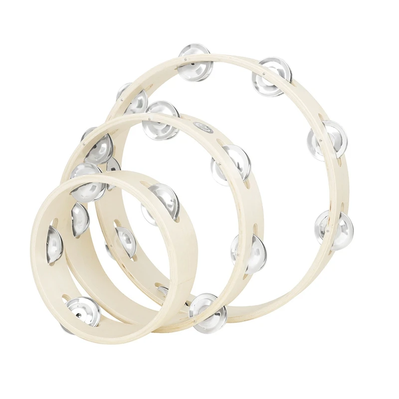 

3 упаковки деревянных тамбурных ручных металлических Jingle перкуссионных инструментов для церкви Обучающие технические принадлежности прочные