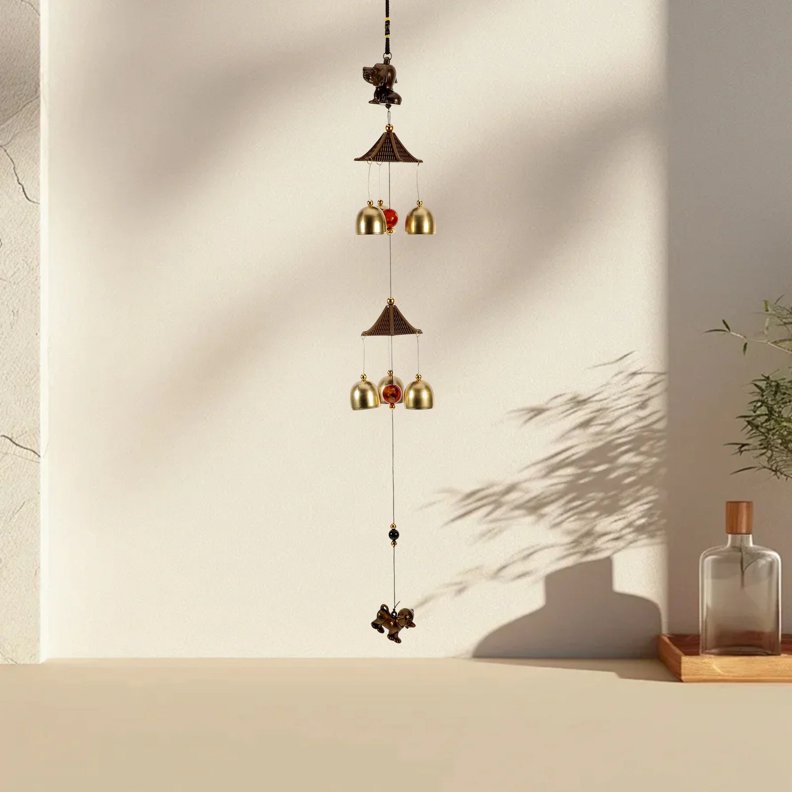 

Handcrafted Elegance Metal Windchime with Hemp Rope Details Peaceful Atmosphere for Meditation Reading Relaxation