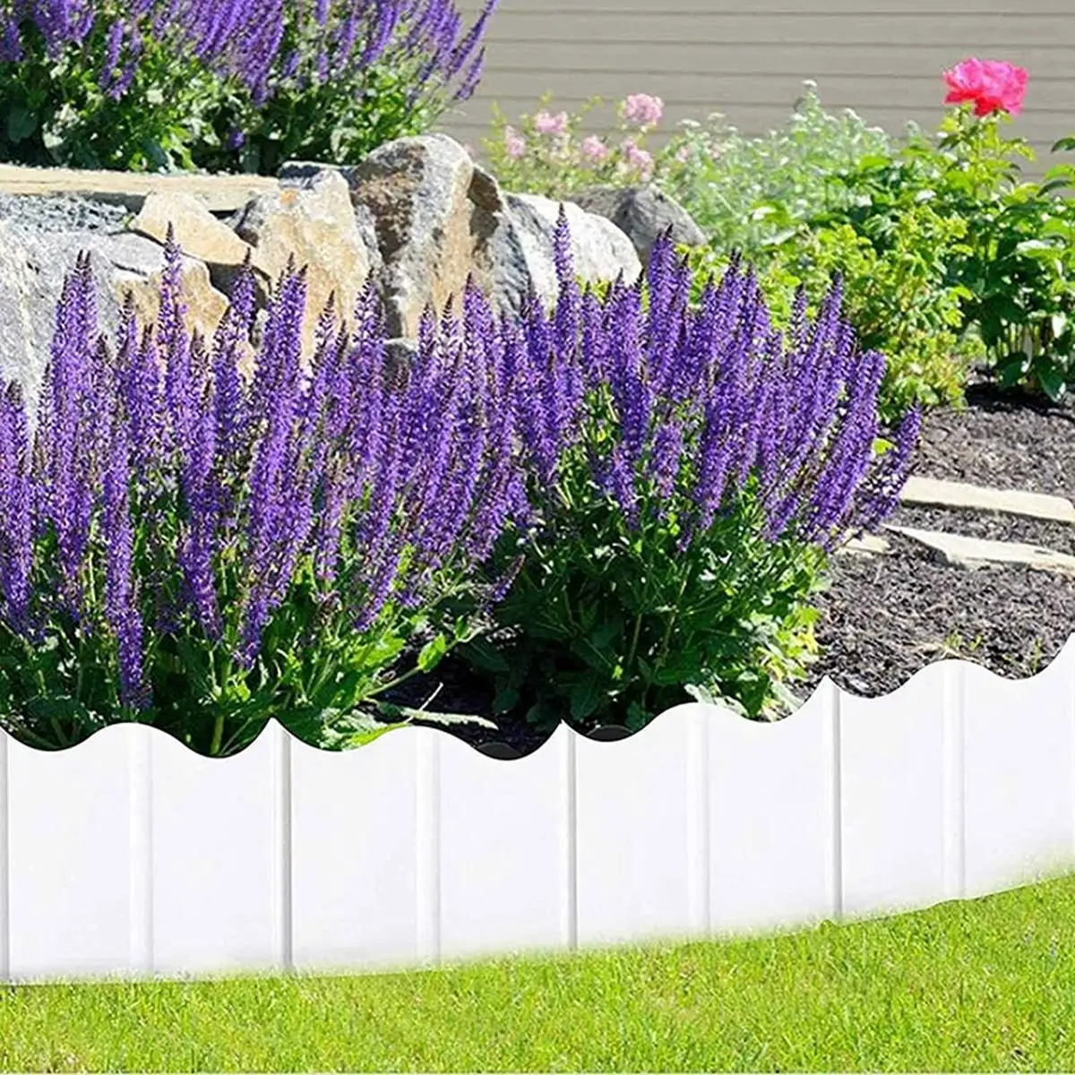 FAAJ-20Pcs Plastics Garden Edging Fence,DIY Decorative Flower Bed And Grass Garden Border,Border Edging,Plant Palisade