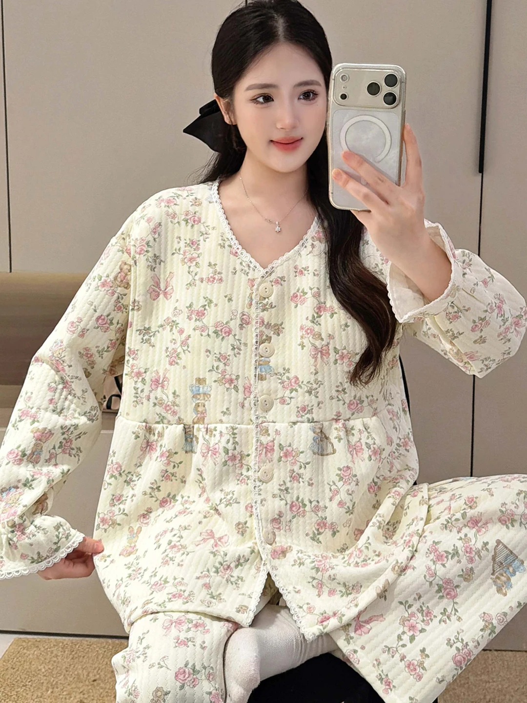 thickened-air-cotton-maternity-sleepwear-with-chest-pad-for-pregnant-women-postpartum-nursing-home-clothes-autumn-winter-home