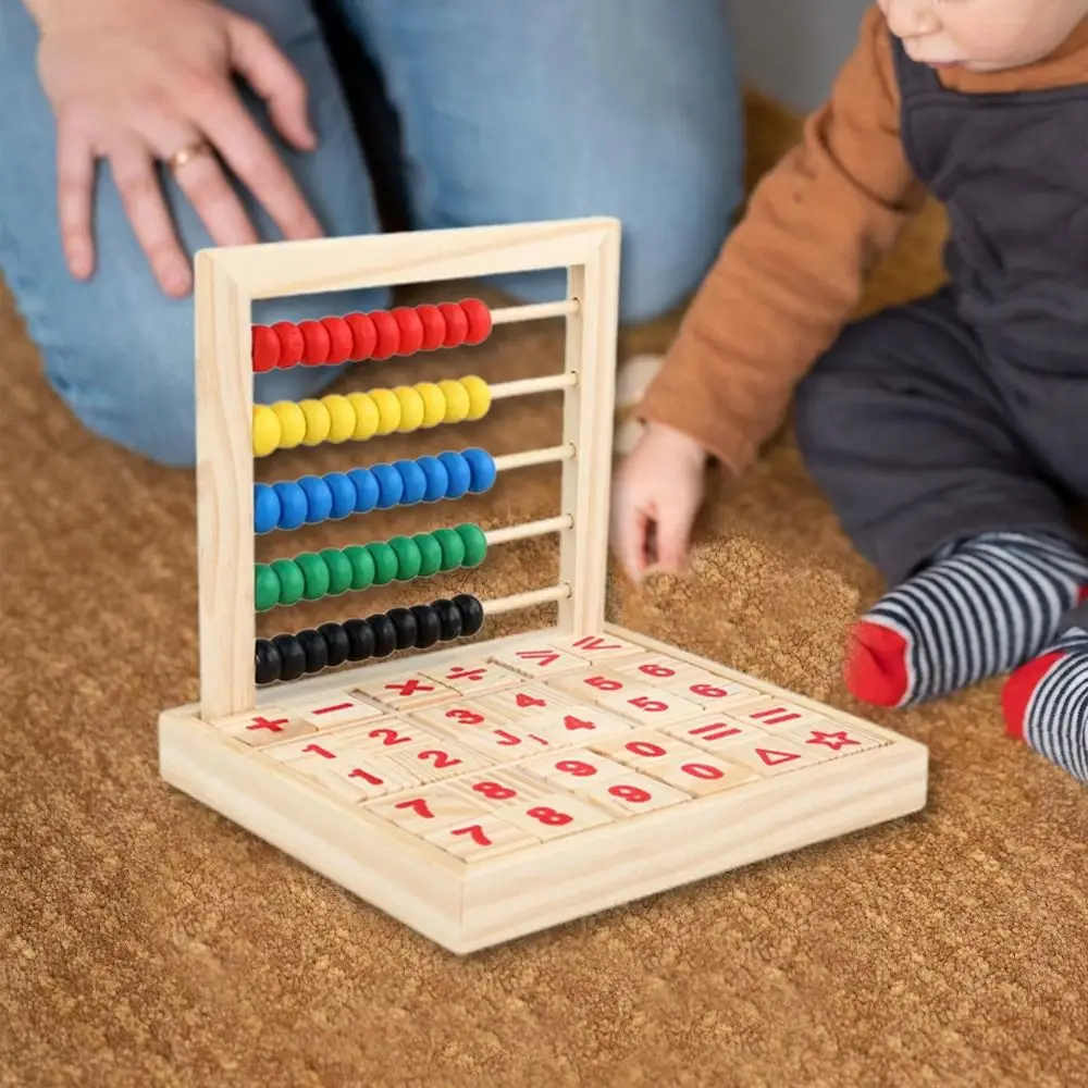 Creative Abacus for Kids Montessori Toy Intelligence Development Early Math Learning Toy Wooden Colorful Beads