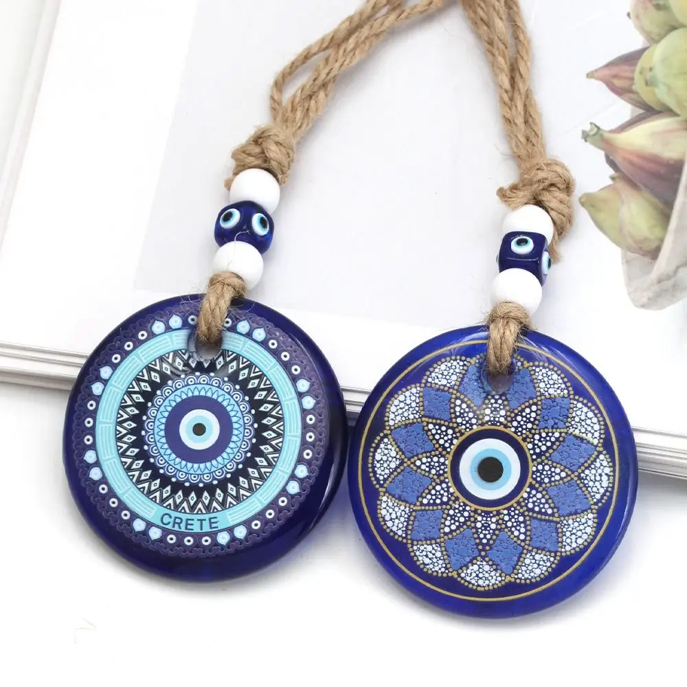 Blue Eye Lucky Eye Keychain Hand of Fatima Glass Bead Lucky Eye Pendant Turkey Decoration Car Hanging Charm Women’s Gift