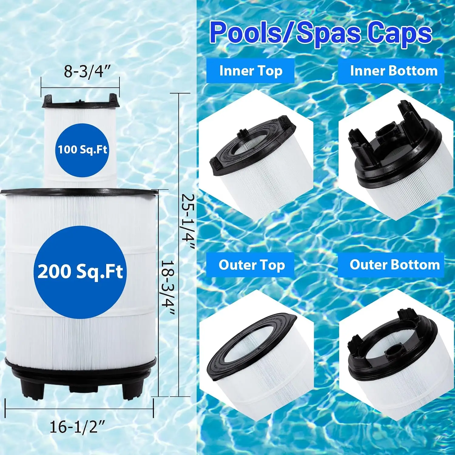 System 3 S7M120 Inner And Outer Set Pool Filters- Replacement For SR300, 25021-0200S And 25022-0201S Pool Filter Cartridge
