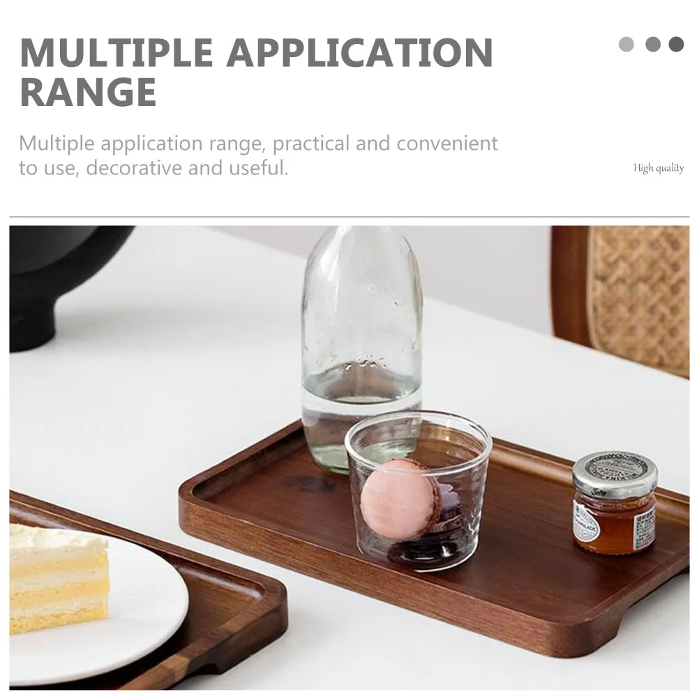 

Acacia Wood Natural Household Food Serving Bread Snack Decorative Wooden Plate Kitchen Helper Sturdy Tabletop Tray Fruit