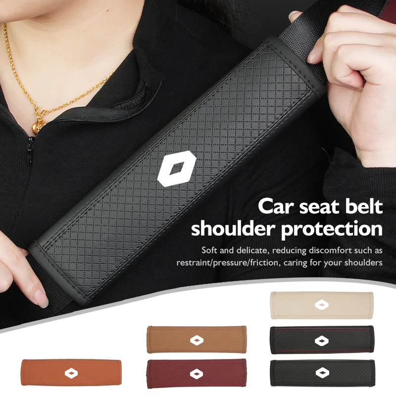 Car Seat Belt Leather Shoulder Cover Protection Strap Pad For Renaul Clio 3 4 Captur  Megane 4 2 3 Trafic Logan