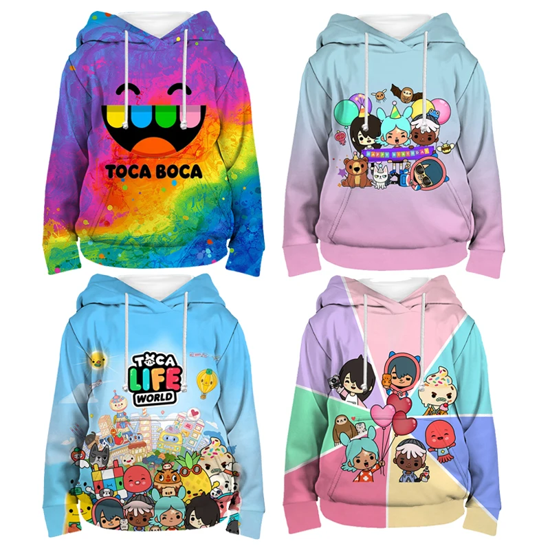 Toca Life World Hoodie Toca Boca 3-14Y Children's Clothing Sweatshirts Autumn Winter Coat Kids Pullovers Baby Boys Girls Clothes