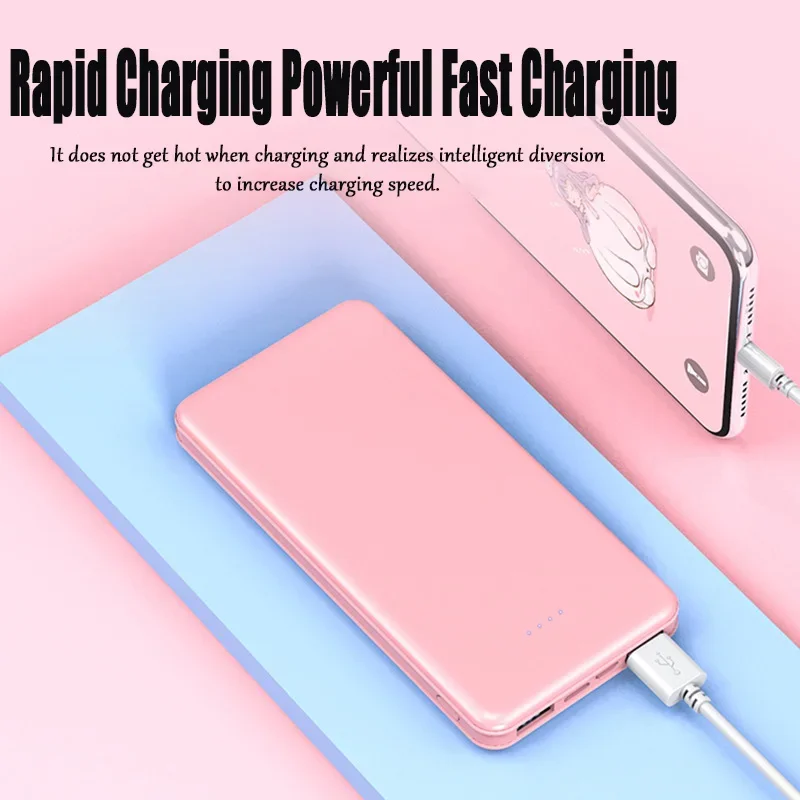 20000mAh Ultra Large Capacity Portable Power Bank 10W Super Fast Charger Dual Output Dual Input Design External Battery Pack