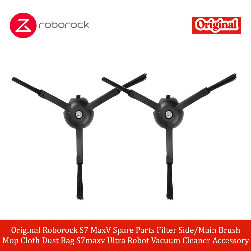 Original Roborock S7 MaxV Spare Parts Filter Side/Main Brush Mop Cloth Dust Bag S7maxv Ultra Robot Vacuum Cleaner Accessory