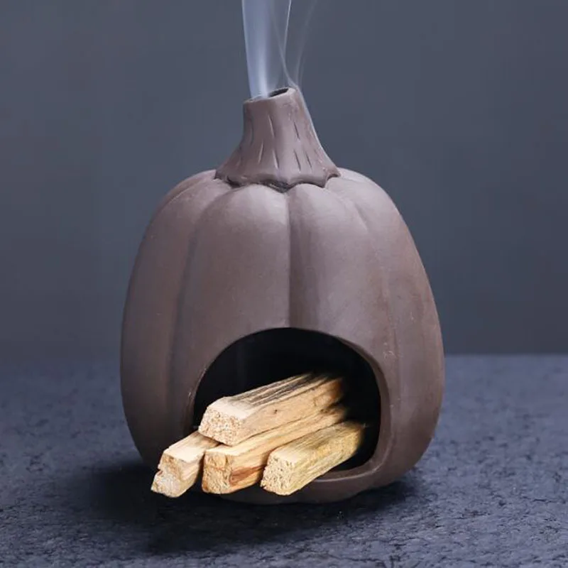 Purple Clay White Sage Stove Creaive Halloween Pumpkin Pau Santo Aromtherapy Burner Fragrance Item Indoor Use Home Decor view 4