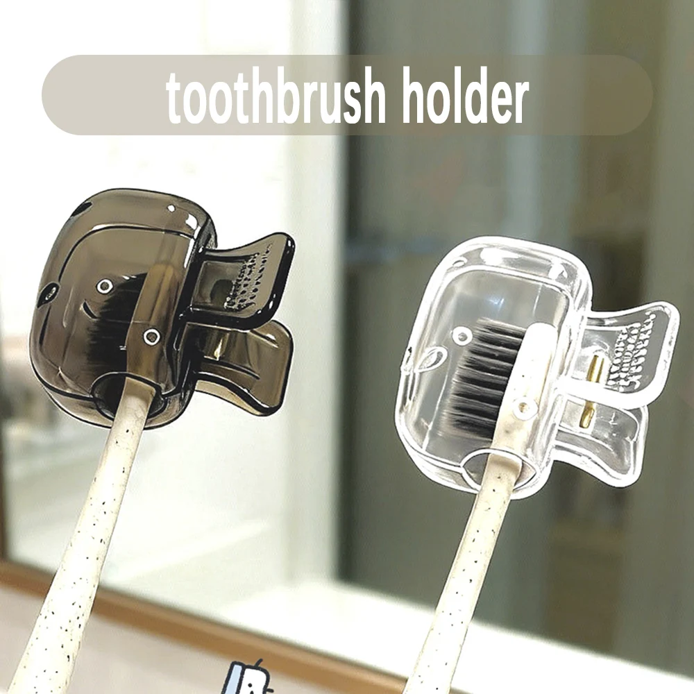 Toothbrush Storage Clip Travel Essential Toothbrush Protective Cap Portable Plastic Toothbrush Box