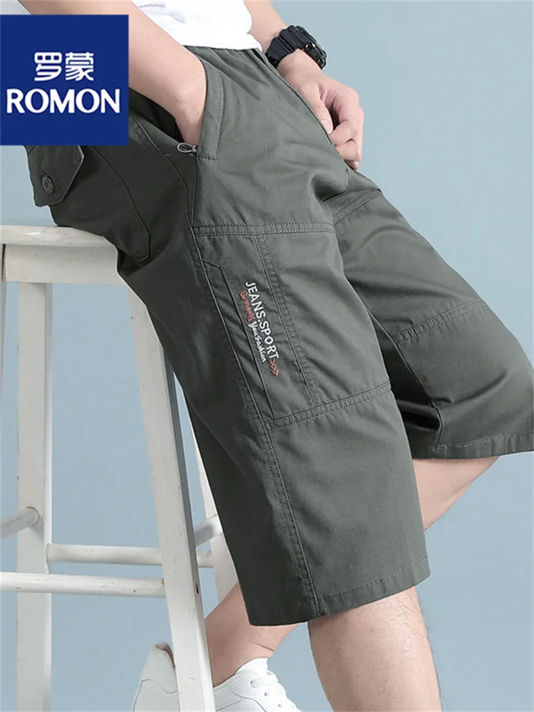 

Rn Men's Casual Cotton Pants Summer Lightweight Loose Fit Seven-Foot orts Faionable Urban Sle Breathable Workwear