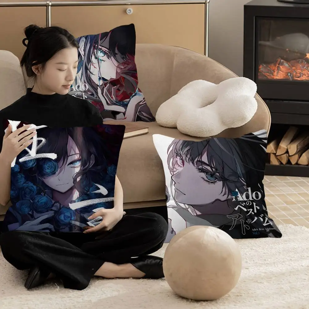 Cartoon Singer Ado Cushion Cover Decorative Pillow Sofa Home Decor Case Pillow Cases