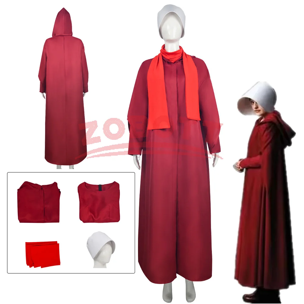 Anime The Handmaids Tale Cosplay Costume Red Cloak Robe Halloween Fancy Dress school girl cosplay old lady stage costumes