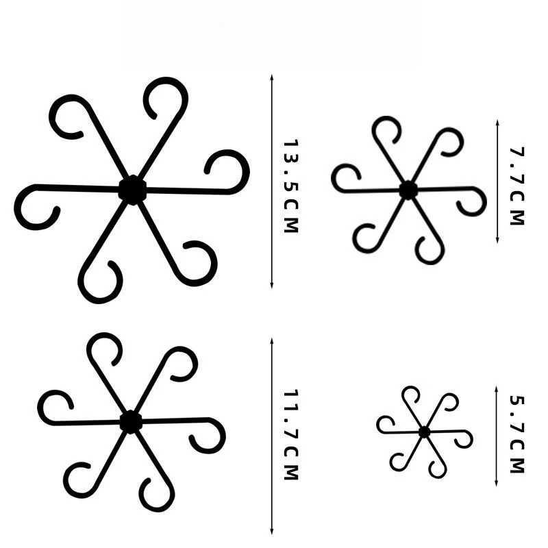 4 قطعة عمود دعم مضاد للإزالة للنباتات، مثبت للنباتات الخضراء، دعم ثابت قابل للطي على شكل زهرة مائية #6