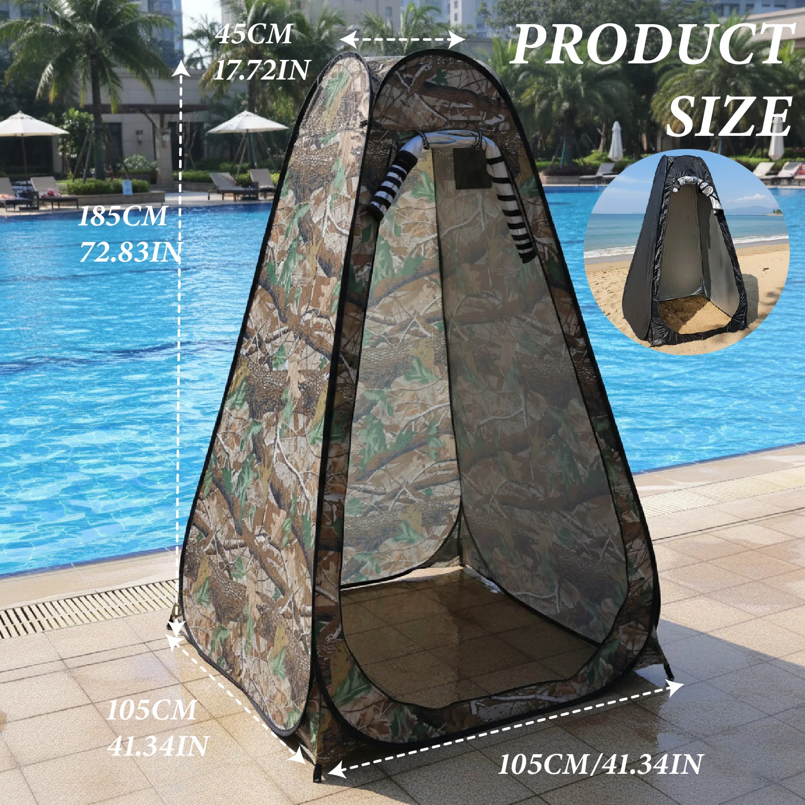 Portable Pop-Up Privacy Tent Outdoor Shower Tent Foldable with Storage Bag Easy Setup for Beach Camping - Ideal for Outdoor Use