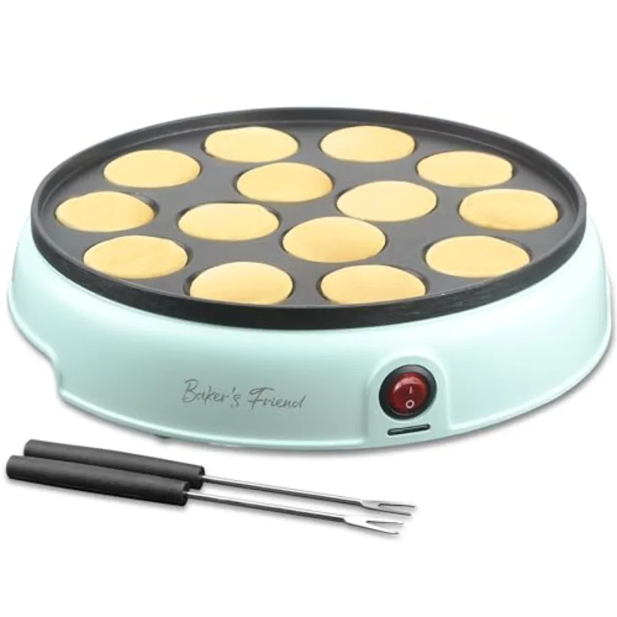 

Mini Pancakes Maker Machine Dutch Mini Pancake Griddle with 14 Holes Electric Poffertjes Pan Perfect for Making Delicious Break