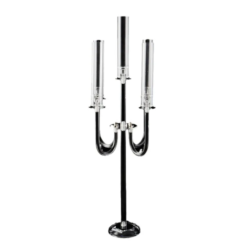 

New Transparent Acrylic Birthday Party Wedding Scene 6 Arms Banquet Hall Candlestick Table Decoration