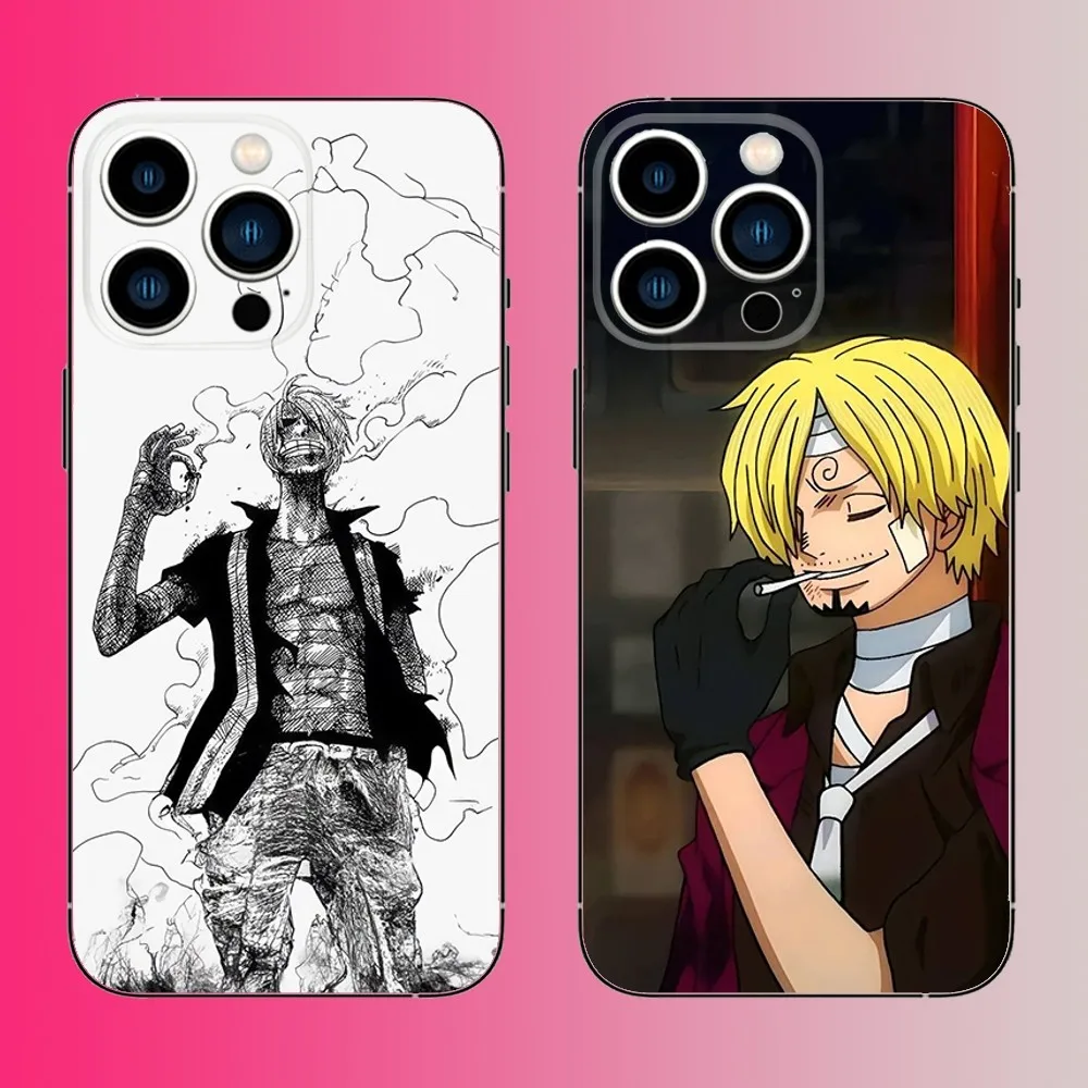 Sanji anime o-onep-pieceS Phone Case For iPhone 16,15,14,13,12,11,Pro,Max,Plus,Mini,X,XS,XR,8,7,6,S,SE Soft Black Case