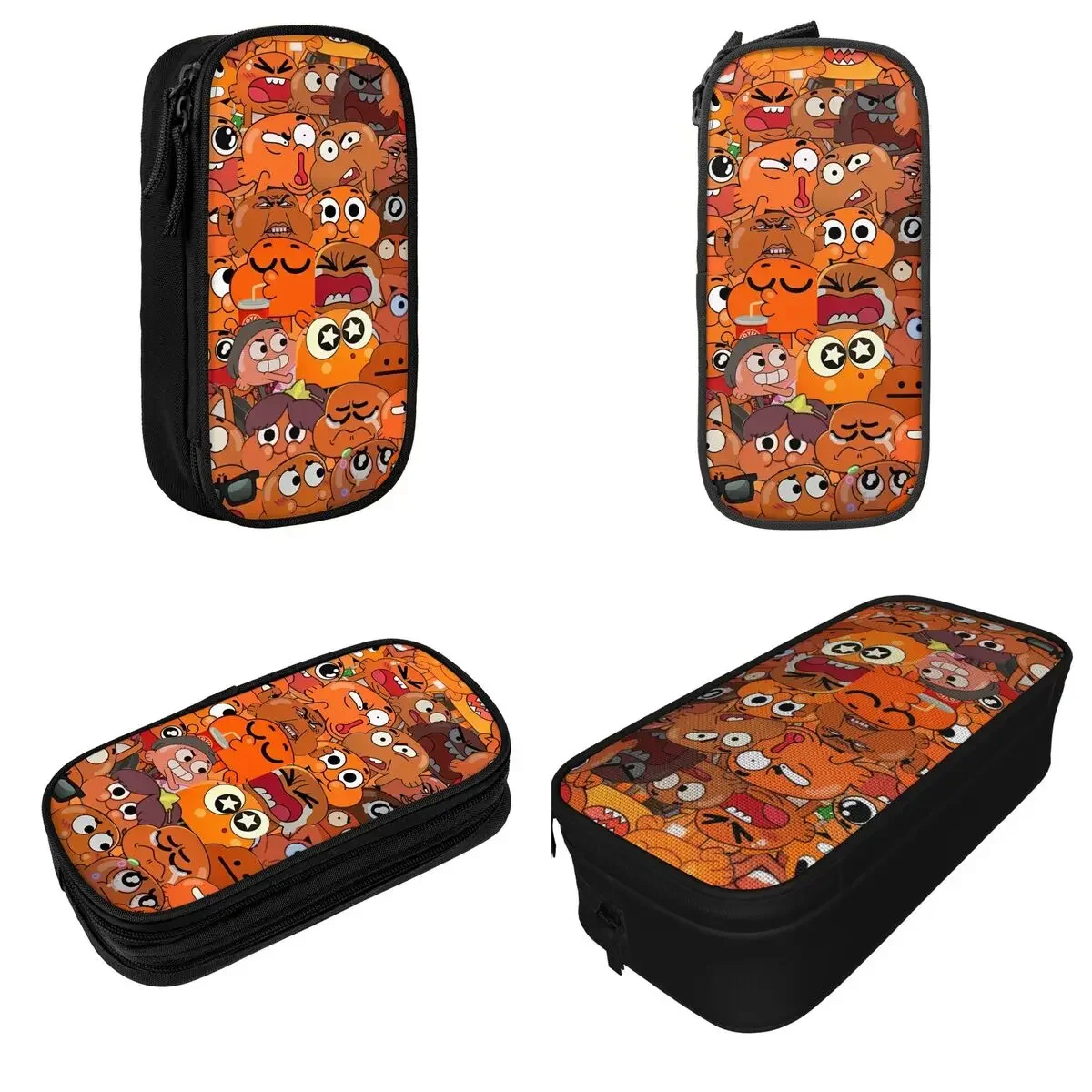 

Gumball Darwin Face Cartoon Pencil Case Pencilcases Pen Holder for Student Large Storage Bag School Supplies Gift Stationery
