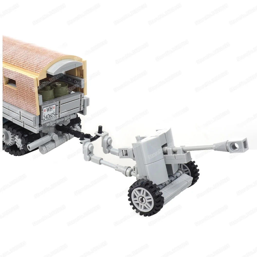 Iron Donkey RSO-01 Crawler Tractor Building Block Moc Ww2 Figures Weapons Equipment Transporter Model Children Gift Boy Diy Toys