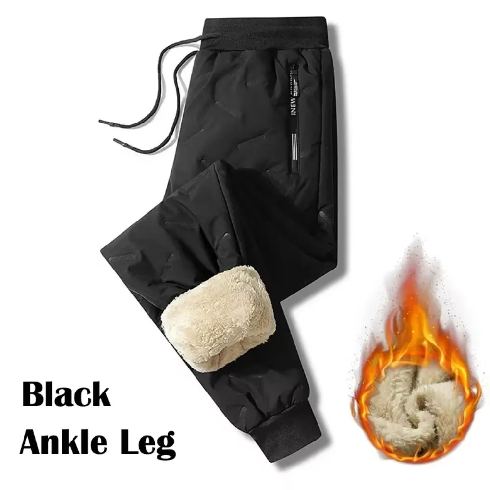 

New Thickened Warm Men's Fleece Pants Waterproof Loose-Fit Casual Pants Oversized Casual Straight Pants