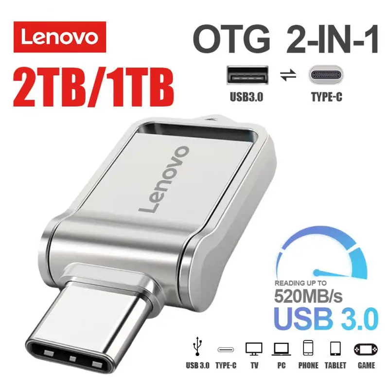 Lenovo otg 1TB 2TB USB 3,0 Flash-Laufwerk Typ C 128GB 256GB Pen drive SSD Typ C USB-Flash-Laufwerk 512GB USB-Stick für Tablet Android