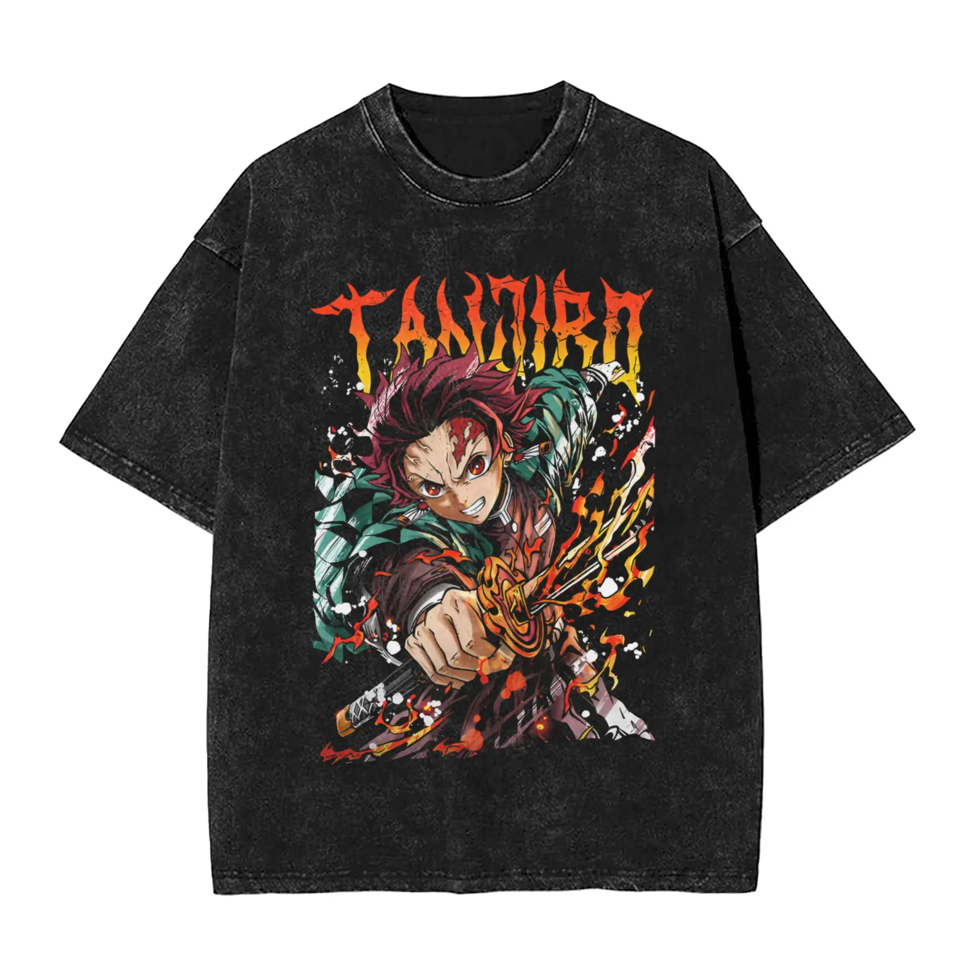 

Retro Male D-Demons Slayers T-Shirt Kimetsus No Yaibas Cartoon Anime Tshirt Short Sleeve Hip Hop T Shirt Cotton Tee Clothing