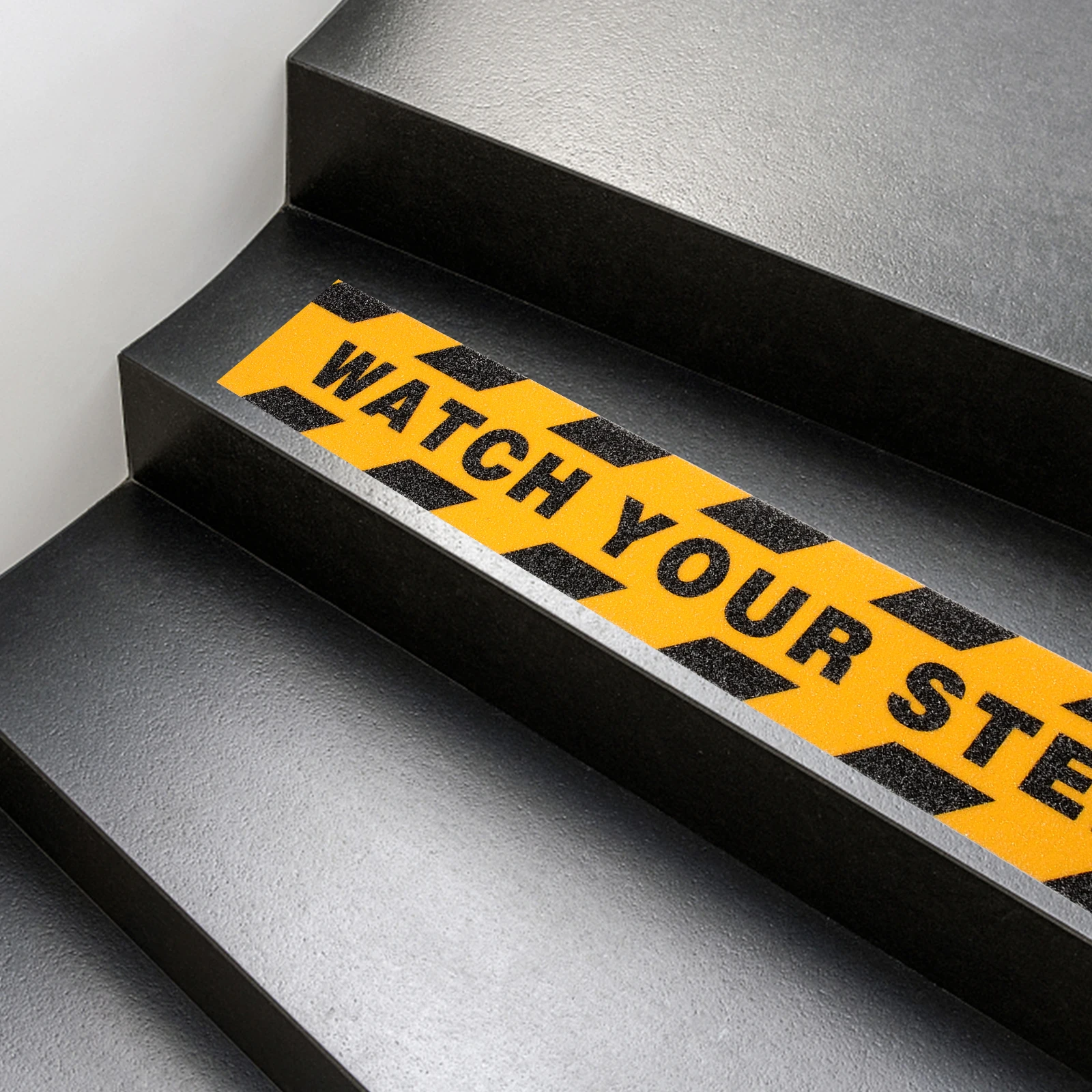 

5cm 5m Black Yellow Watch Your Step Anti Floor Tape Stairs Walkways Safety Marking Decals Warning Sign Road Construction