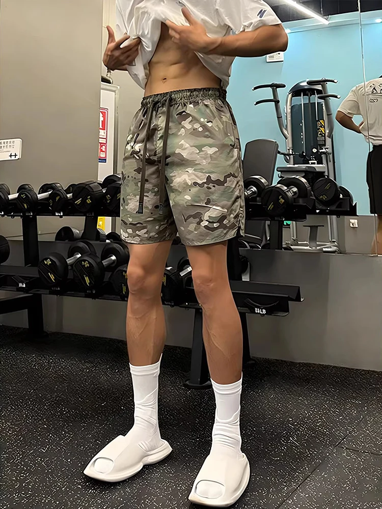 

Retro American Camouflage Qui Dry orts Men Summer Casual Fitn Sports Baskeall Light Thin Beach Five-Point Pants