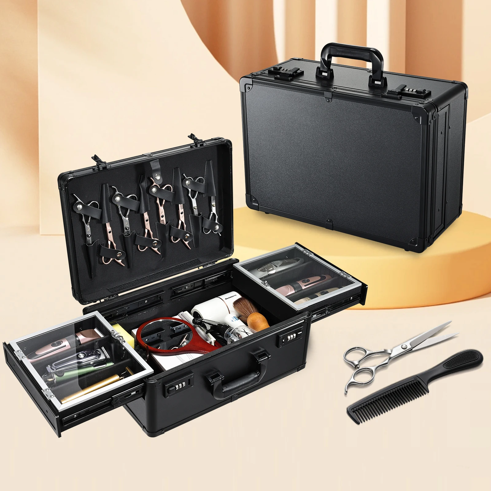 

Barber Carrying Cases For Clippers Supplies Hair Tool Organizer Barber Travel Case Professional Barber Supplies Suitcase