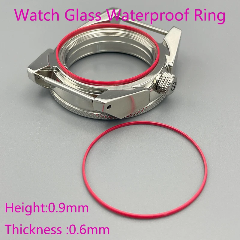 Red Waterproof Gasket 0.6mm Thick 25-40mm Dia O Ring Fits Watch Case Back Model T035 Couturier 1853 Repair Watches Spare Parts