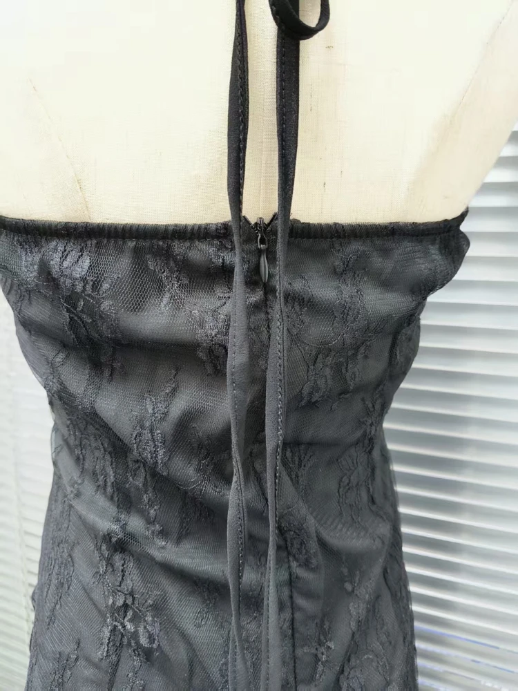 

Vintage Sexy Slim Slash Neck Sleeveless Black Dress Women Gothic V-neck Y2k Party Dress Harajuku High Street Chic Evening Dress