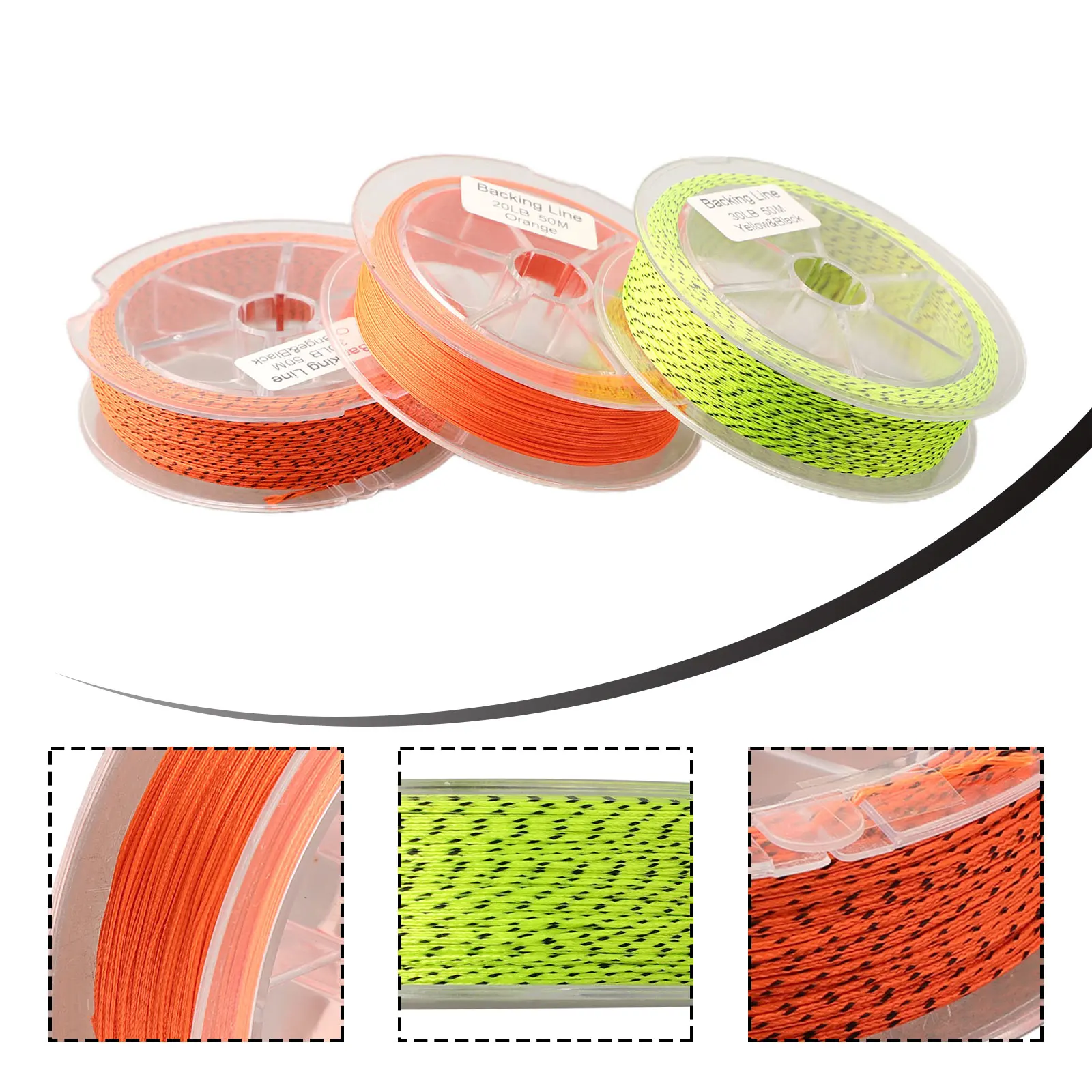 1pc 20/30lbs cor dupla 8-linha trançada apoio truta entusiastas da pesca lowstretch dacron linha de apoio acessórios de pesca com mosca