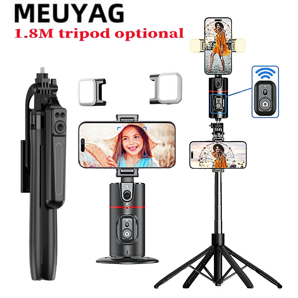 

MEUYAG 2025 360 Rotation Gimbal Stabilizer Wireless Bluetooth remote Selfie Stick Tripod For iPhone Smartphone Live Photography