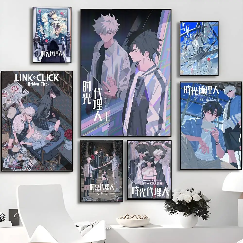 Link-Click 2023 New Anime Whitepaper Poster Waterproof Paper Sticker Coffee House Bar Aesthetic Art Wall Painting