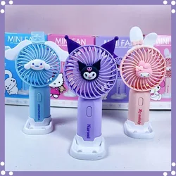 Sanrio Hello Kitty My Melody Cinnamoroll Cartoon Anime Kawaii Sweet Mini Fan Cute Usb Charging Portable Handheld Fan Gifts Toys