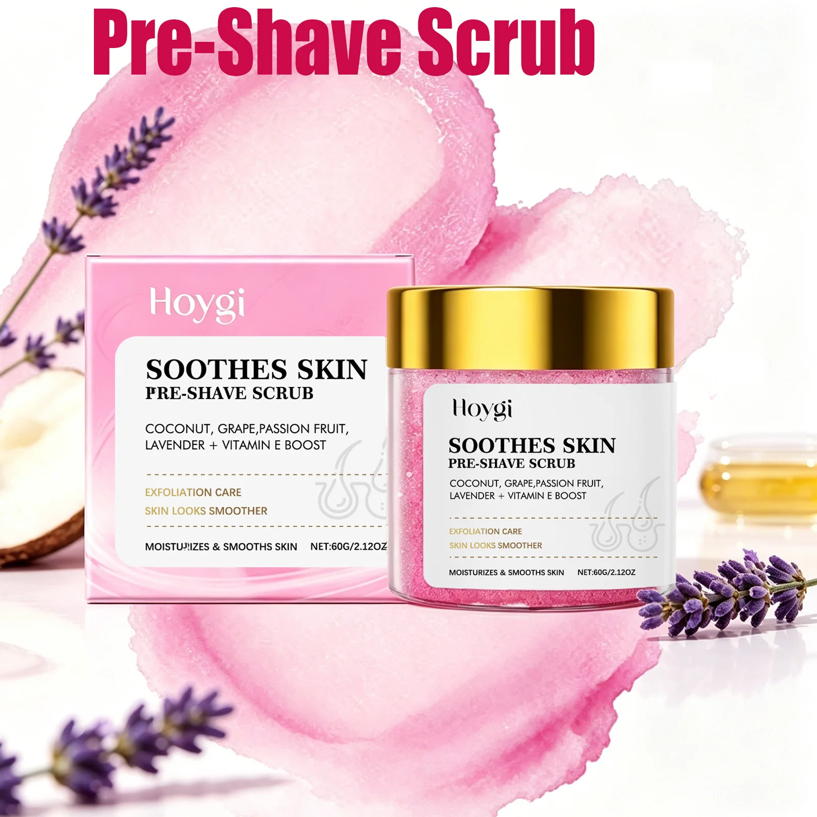 Pre-Shave Scrub Gentle Exfoliating Body Scrub for Smooth Skin Moisturizing Pre-Shave Care for Face and Body Smooths Skin Texture
