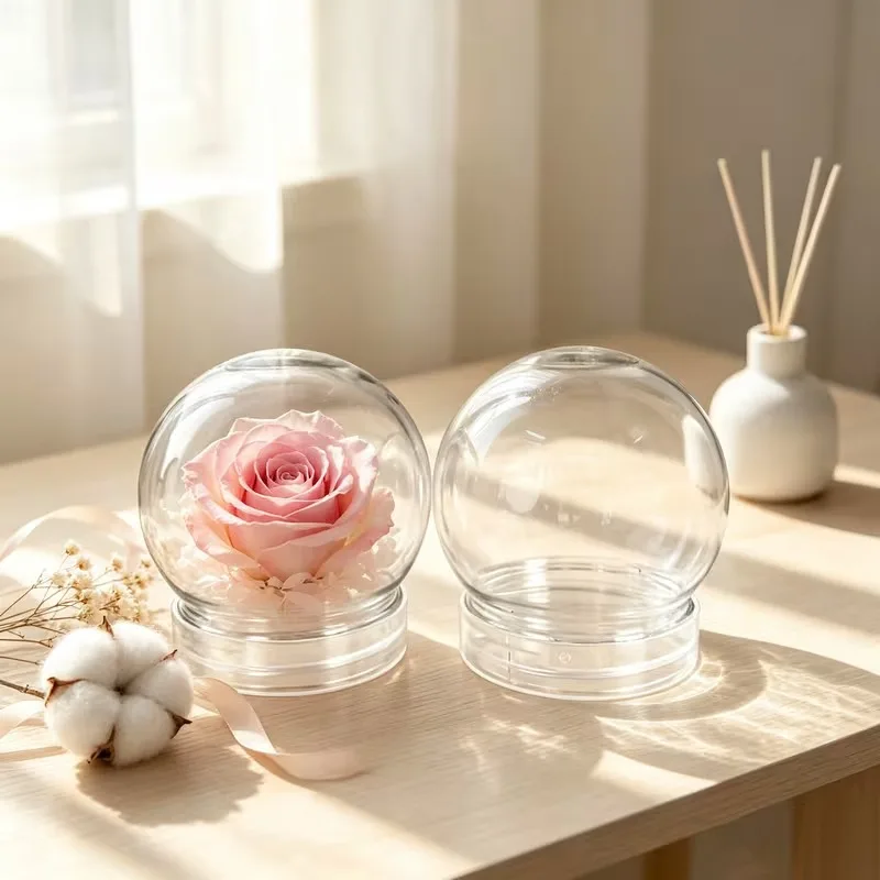 Top Quality Clear Plastic Snow Globes Multi-Use DIY Craft Props Empty with Screw off Cap for Creative Snow Globe Making Projects