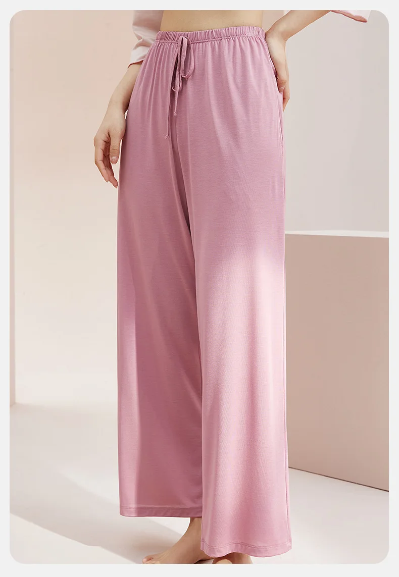 Summer New Pajama Pants Thin Sleepwear Home Wear Loose Trousers Women Home Clothes Casual Wide-leg Long Pants Outside Wear