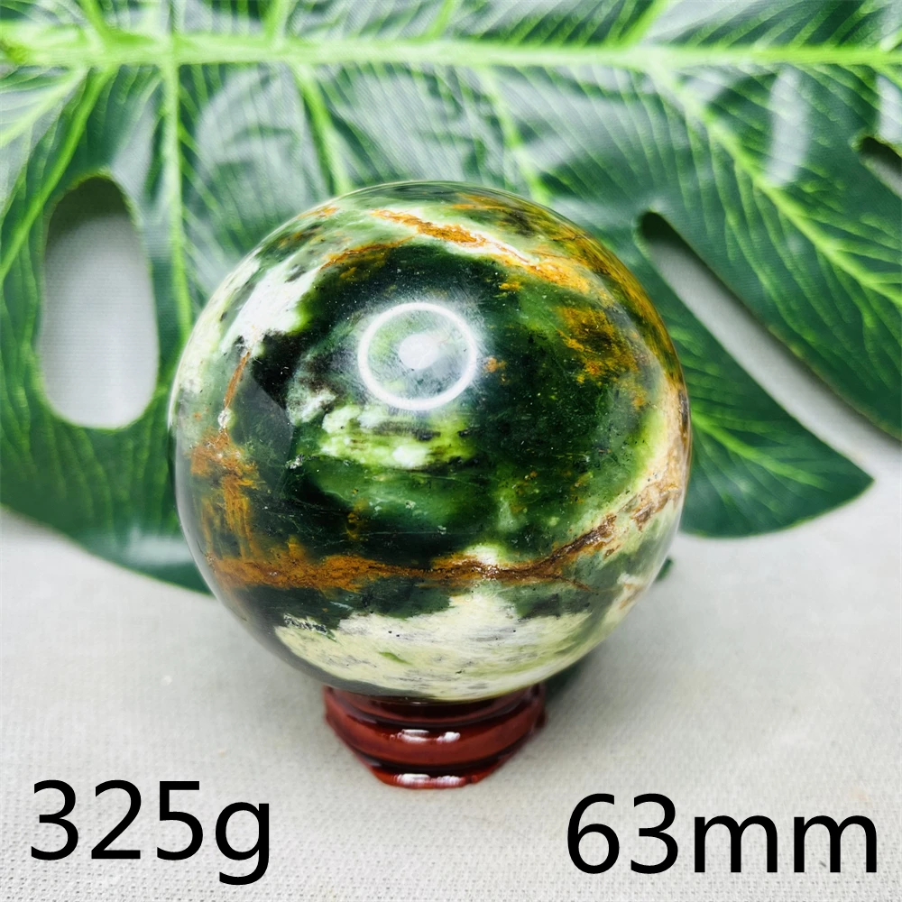 Natural Gemstone Green Opal Ball Hand-polished Home Room Feng Shui Decoration Spiritual Prayer Meditation Crystal Stone Healing