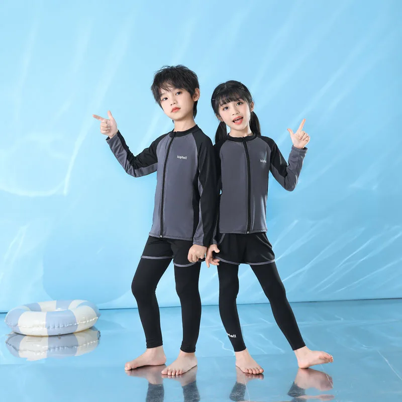 

Children Swimsuits Surfing Clothes Boys Girls Long Sleeves Sun Protection Summer Beachwear Quick Drying Diving Dress